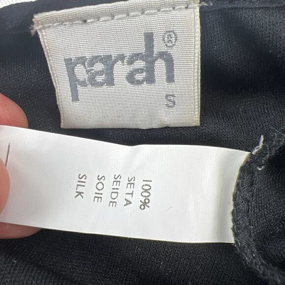 Pre-Loved PARAH Women Black Strappy Sequin Sleeveless Silk Tank Top US S - Picture 12 of 13